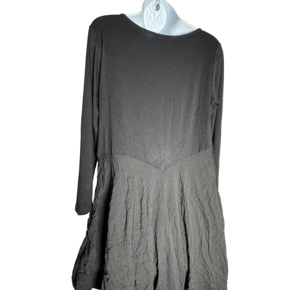 COMFY USA Size Medium Midi Dress  Balloon Crinkled Hem artsy Lagenlook - Picture 6 of 8